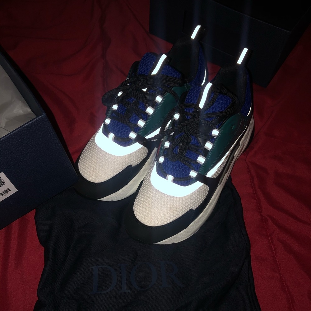 B22 Dior Sneakers Calf Mesh BLUE/BLUE - Picture 8 of 13